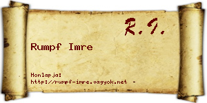 Rumpf Imre névjegykártya
